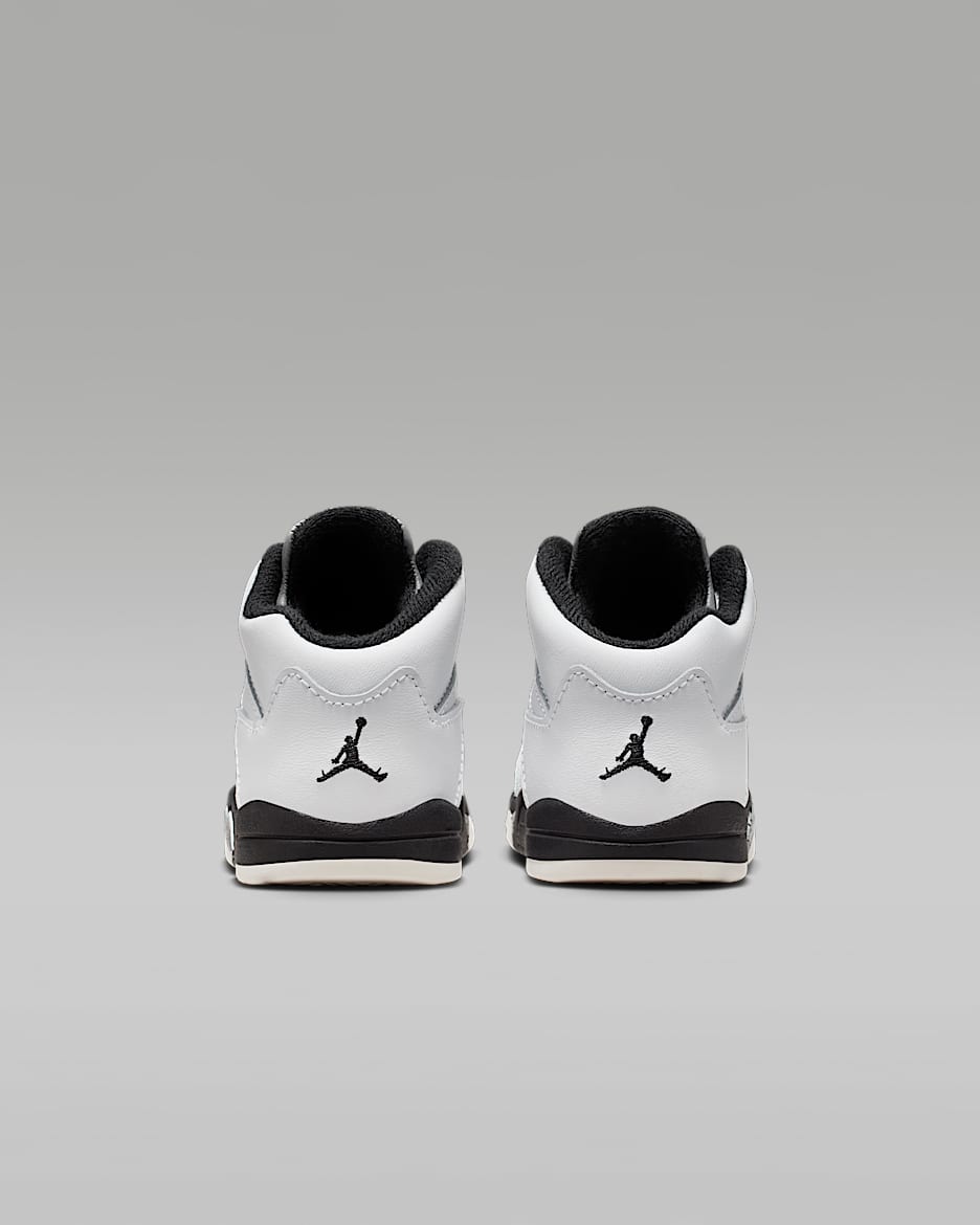 Jordan 5 Retro White and Black Infant Toddler Shoe. Nike